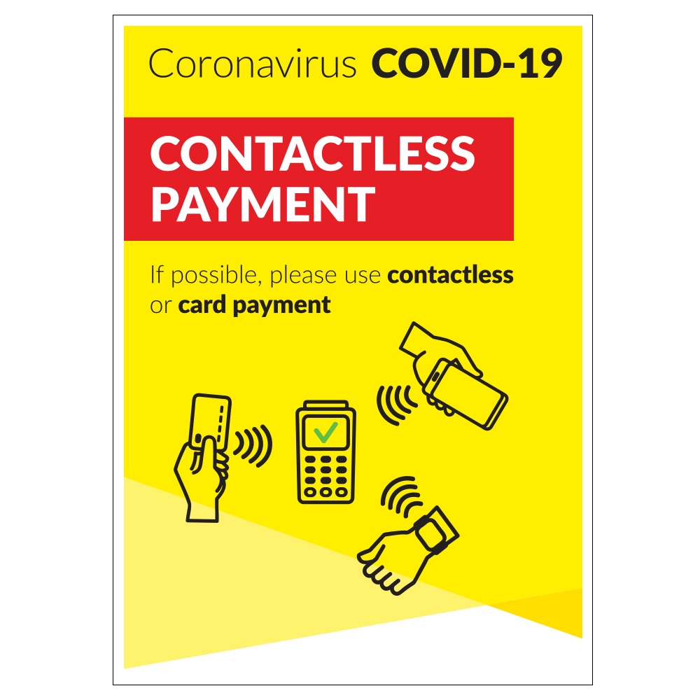 covid19 contactless payment sign