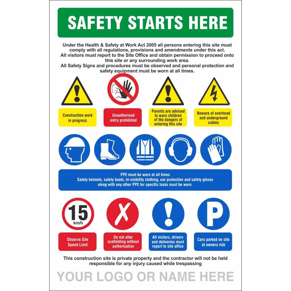 Safety Starts Here Signs | Site Safety Signs Ireland