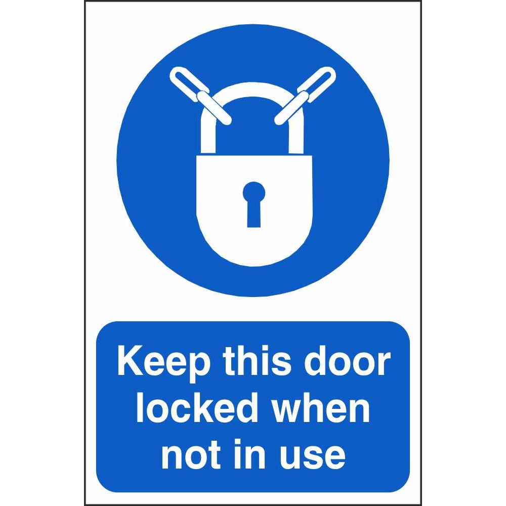 Keep This Door Locked When Not In Use Signs Site Security Signs