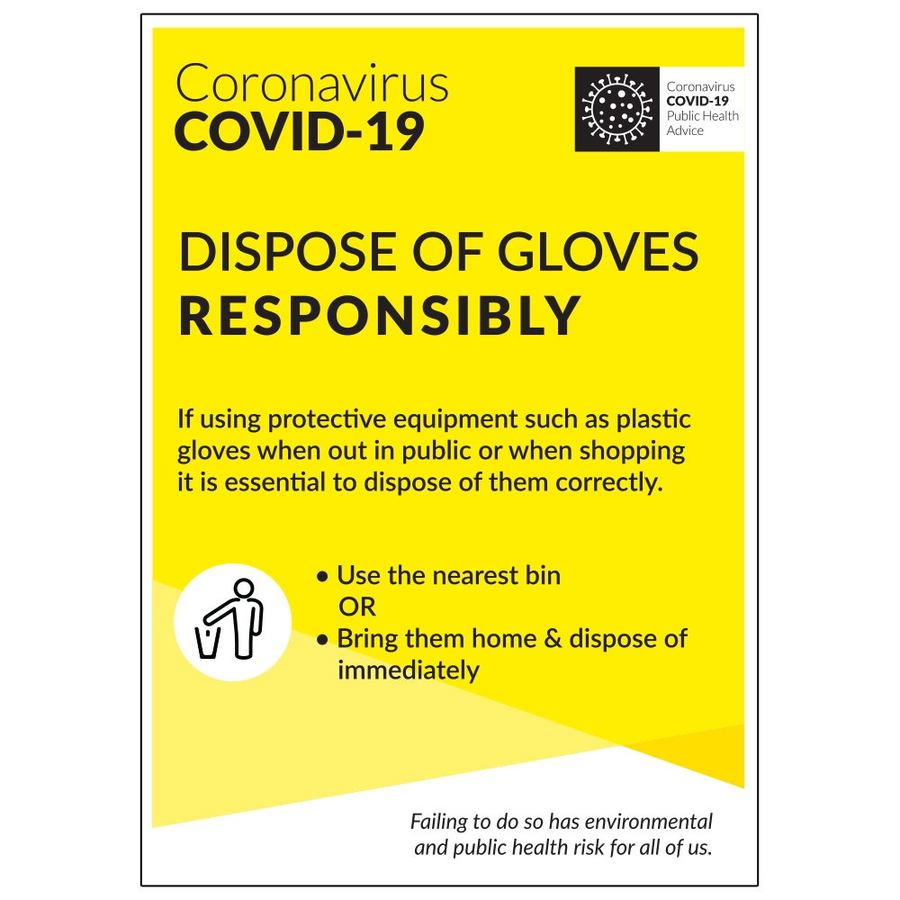 Dispose Of Gloves Responsibly Sign Protection Gloves