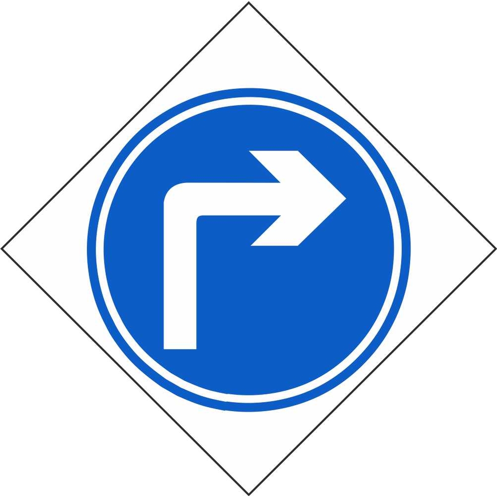 RUS 008 Turn Right Ahead  Regulatory Traffic Road Safety Signs