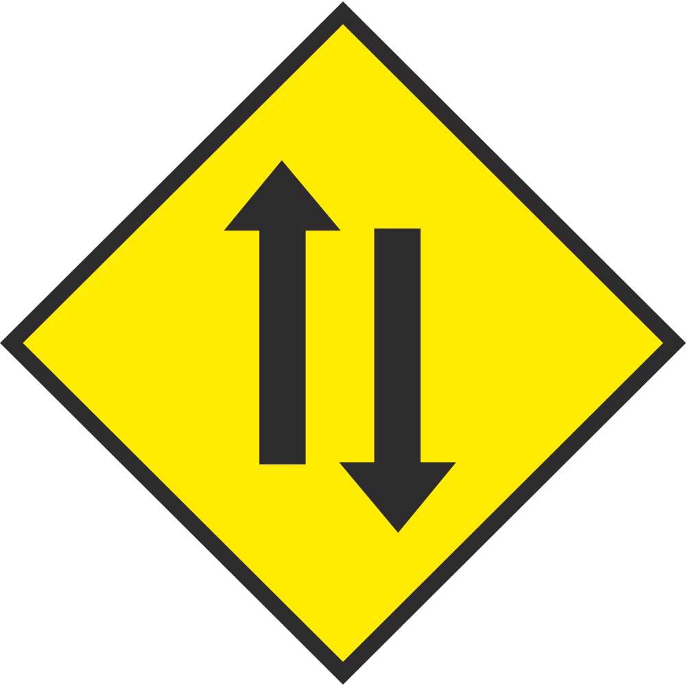 two way traffic sign ahead