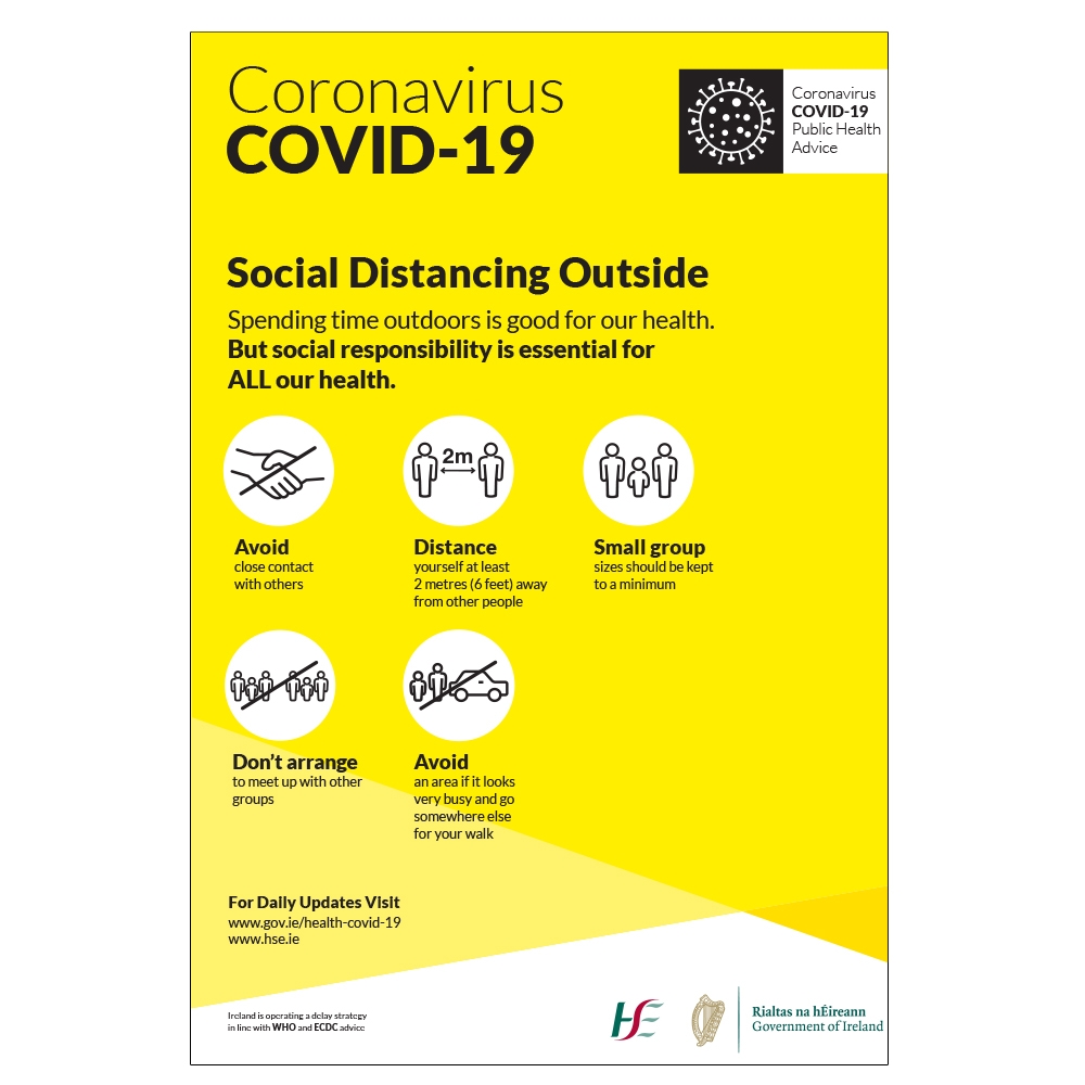 Coronavirus Social Distancing Outside Hse Sign