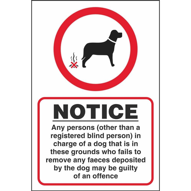 Clean Up After Your Dog Offence Notice Signs | Community Safety Signs