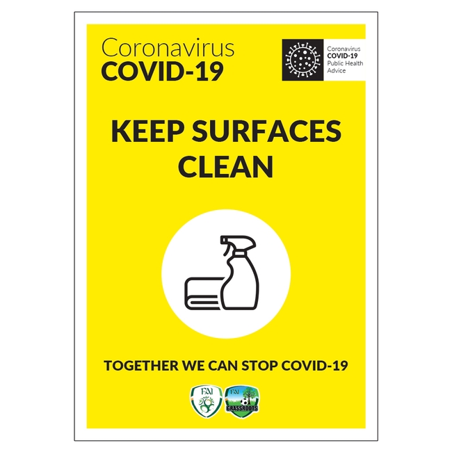 COVID-19 FAI Keep Surfaces Clean Sign