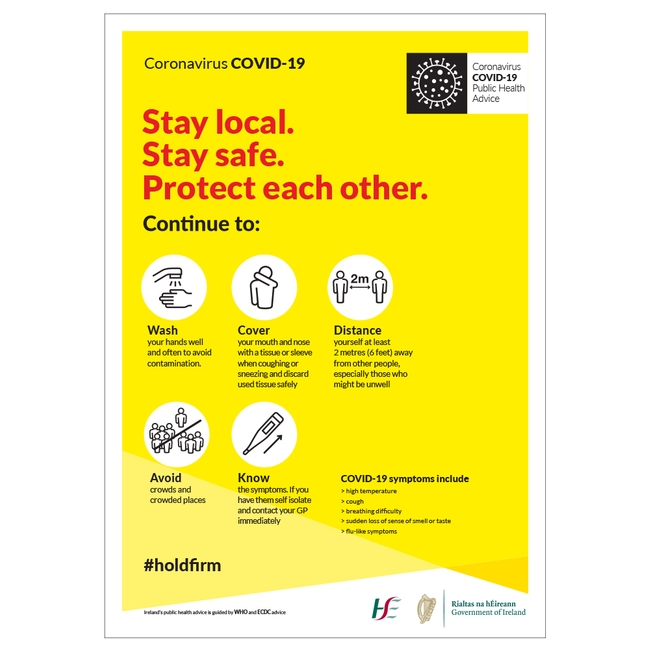 COVID-19 Stay Local Stay Safe Sign