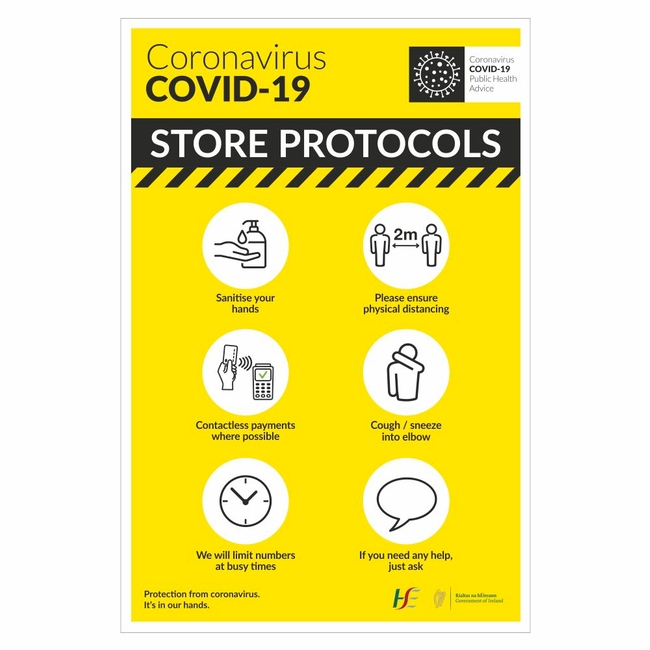 COVID-19 Store Protocols Sign