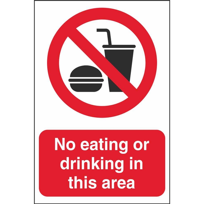 No Eating Or Drinking Signs | Prohibitory Construction Safety Signs