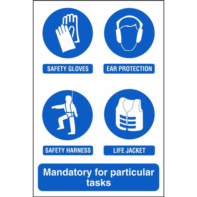 PPE Mandatory for Particular Tasks Mandatory Construction Safety Signs