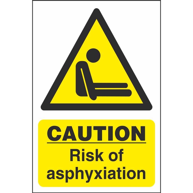 Caution Risk Of Asphxiation Signs | Hazard Construction Safety Signs