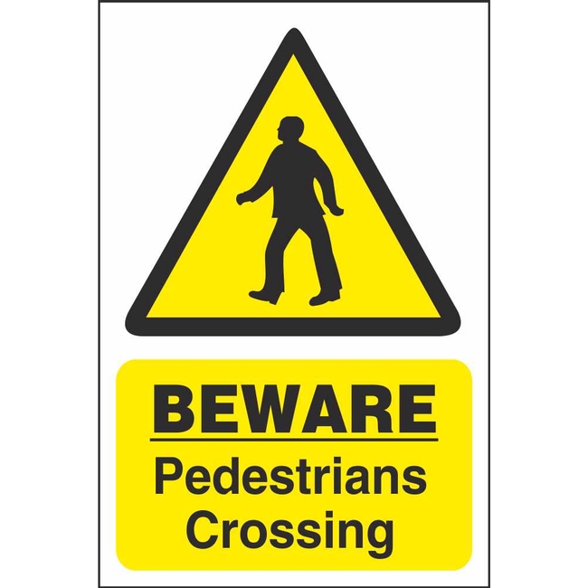 Beware Pedestrians Crossing Signs | Hazard Construction Safety Signs