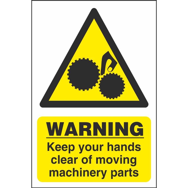 Keep Hands Clear Of Moving Machinery Parts Hazard Construction Signs