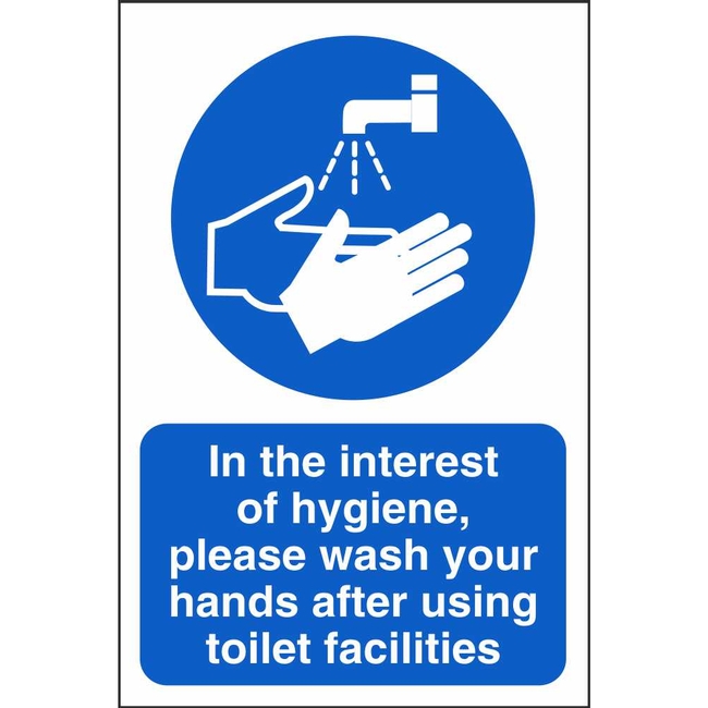 Wash Hands After Using Toilet Facilities Mandatory School Safety Signs