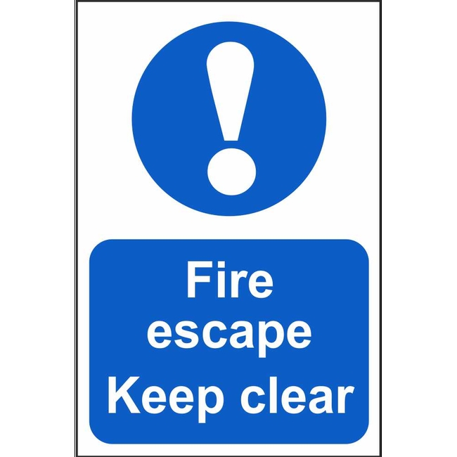 Fire Escape Keep Clear Fire Door Signs | Fire Action Safety Signs