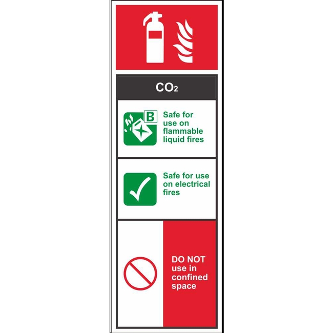 CO2 Fire Extinguisher Identification (ID) Signs & Labels | PD Signs