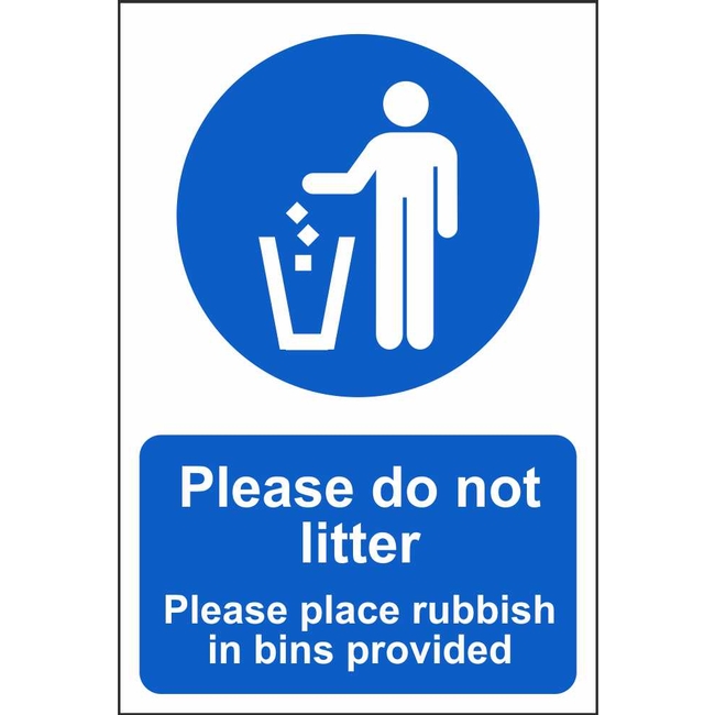 Please Do Not Litter Mandatory Signs | Food Hygiene Safety Signs