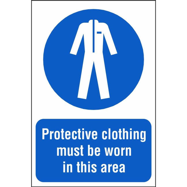 Protective Clothing Must Be Worn Mandatory Workplace Safety Signs