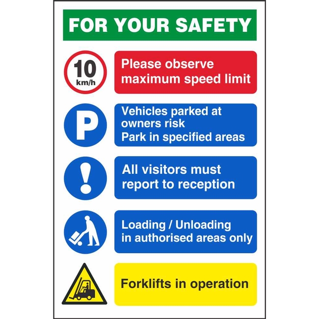 For Your Safety Signs | Multi Message Workplace Safety Signs