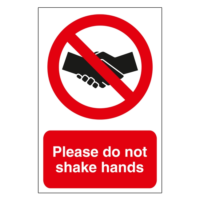 Please Do Not Shake Hands Sign