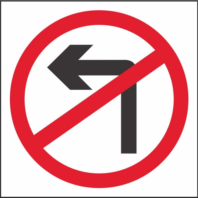 RUS 013 No Left Turn | Regulatory Traffic Road Safety Signs Ireland