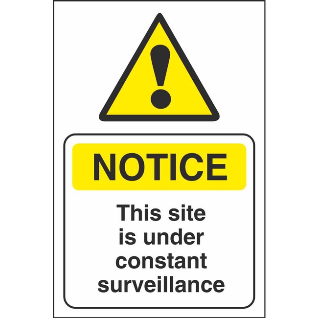 Under surveillance. Security sign.