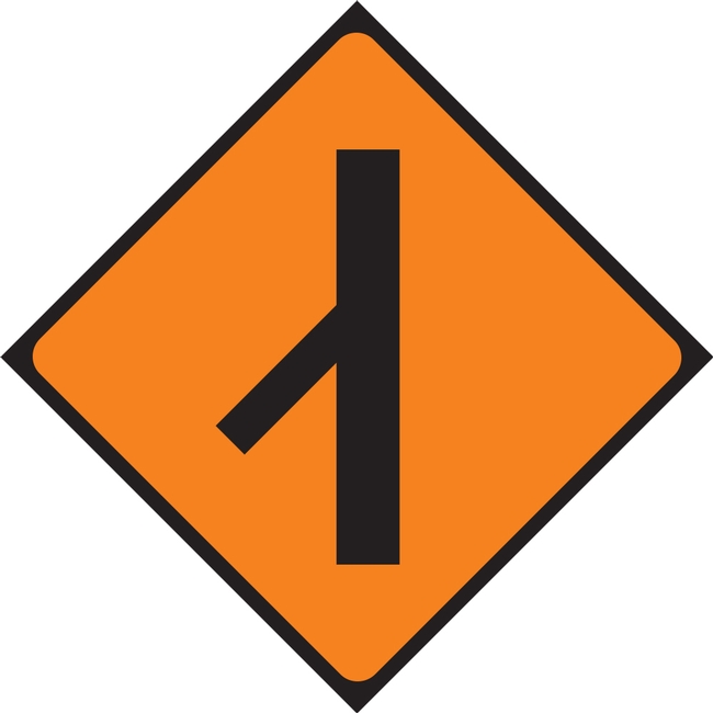 merging traffic sign