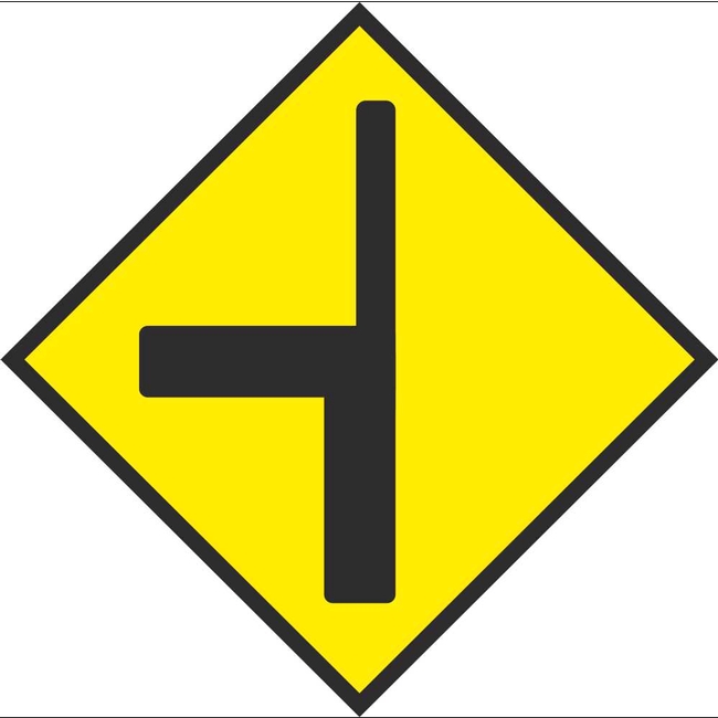 W 004R T Junction (Type 2) Right | Road Warning Signs Ireland