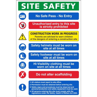 Site Safety Signs Construction Site Signs Health Safety