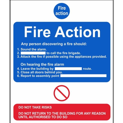 Fire Action Fire Safety Signs Ireland | Pat Dennehy Signs